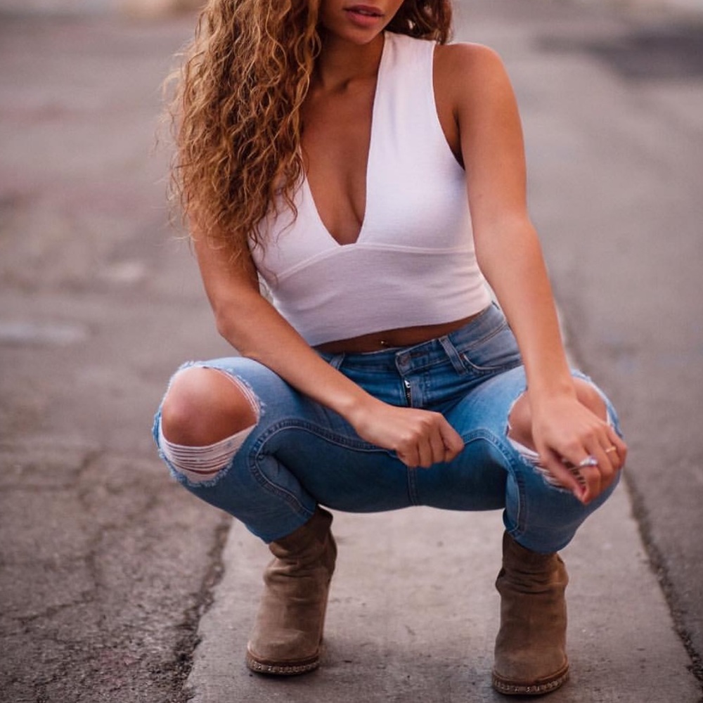 Deep V Cropped Top